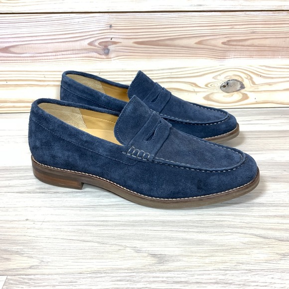 Sperry Other - Sperry Gold Cup Blue Suede Beefroll‎ Penny Loafers Mens 11M Contrast Stitching